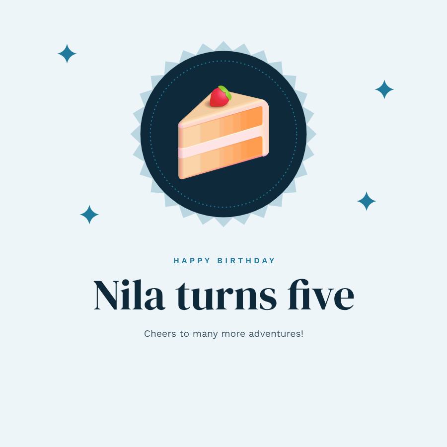 Ocean Happy Five Nila Birthday Post — editable birthday template