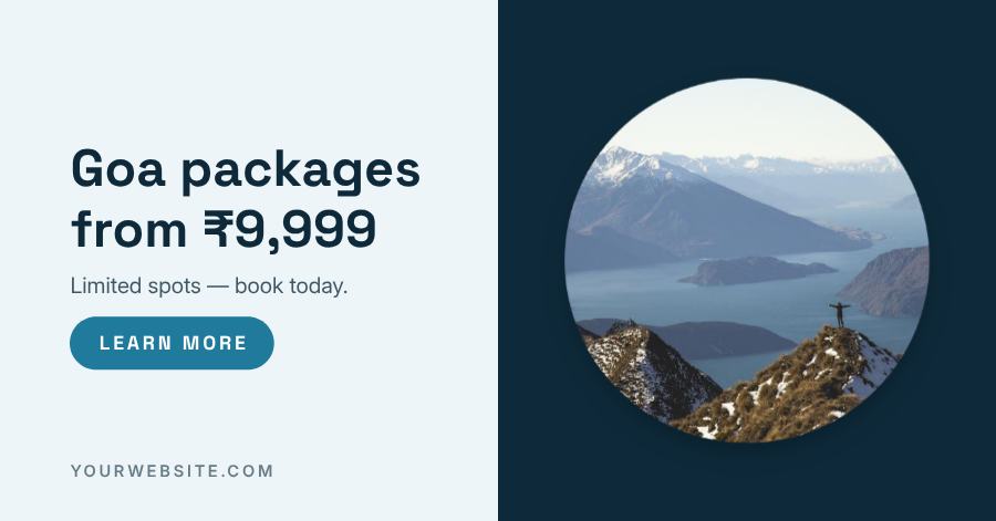 Ocean Holiday Deals Facebook Post — editable social media template