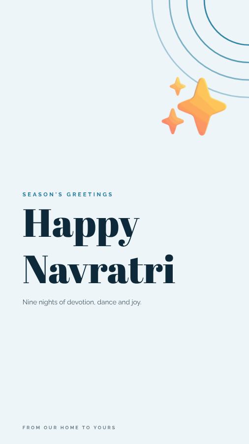 Ocean Navratri Wishes Story — editable festivals template