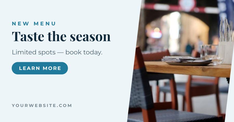 Ocean New Menu Facebook Post — editable social media template