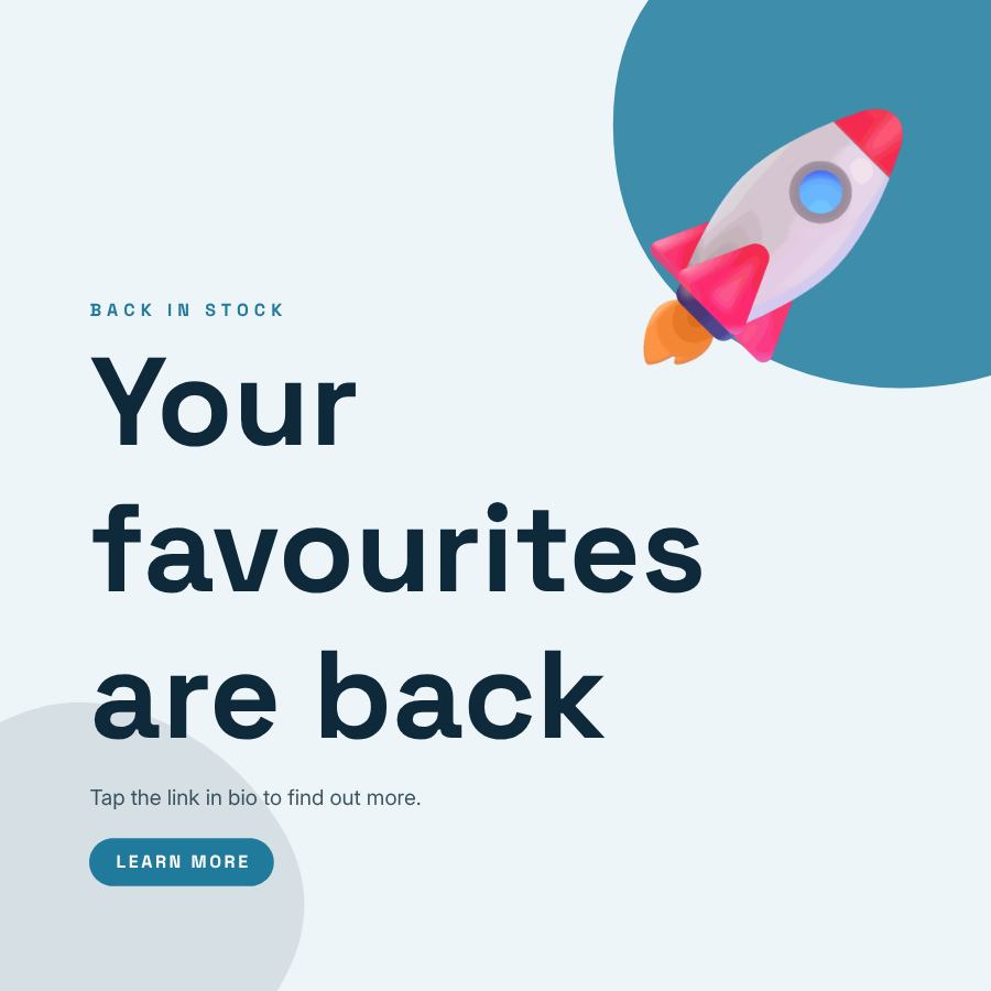 Ocean Your favourites are back Announcement Post — editable social media template