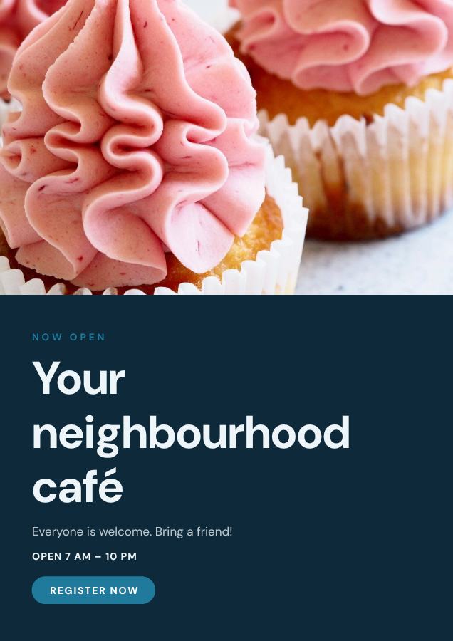 Ocean Your neighbourhood café Poster — editable marketing template