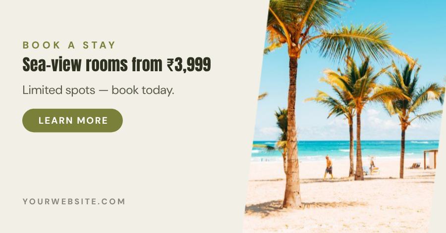 Olive Book a Stay Facebook Post — editable social media template
