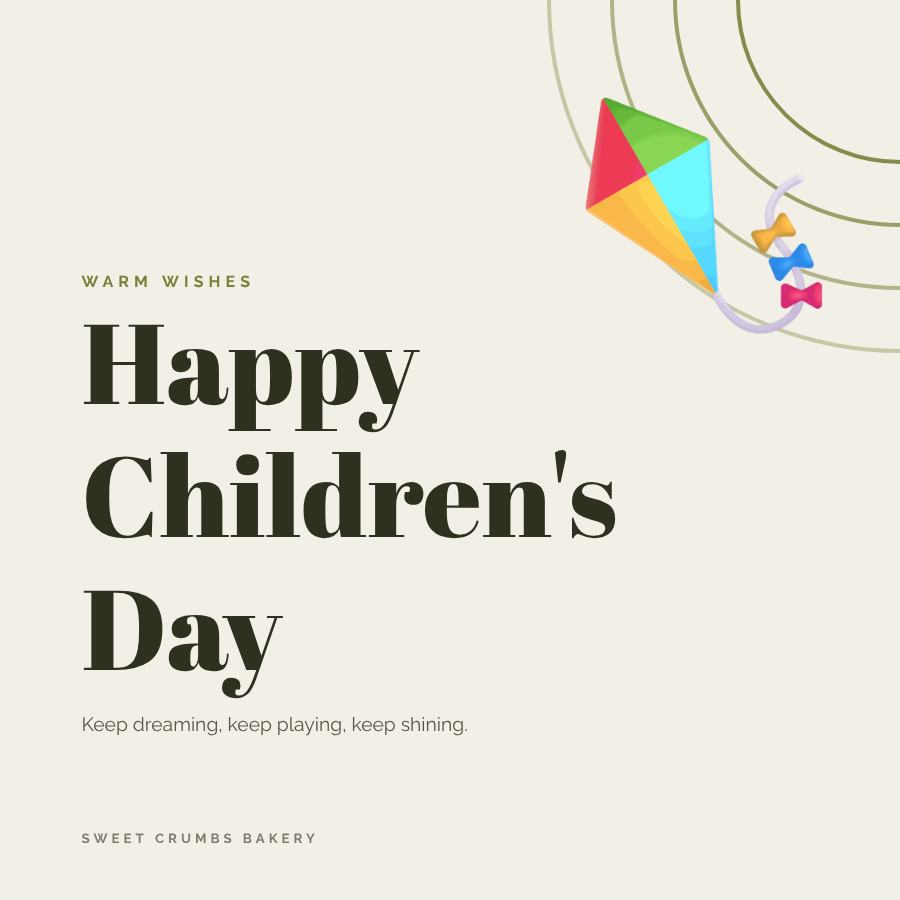 Olive Children's Day Greeting Post — editable festivals template