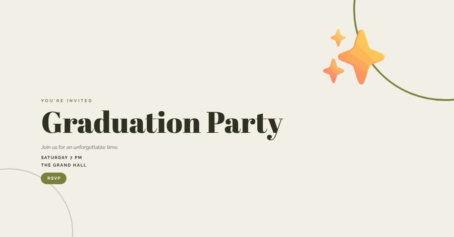 Olive Graduation Party Banner — editable events template