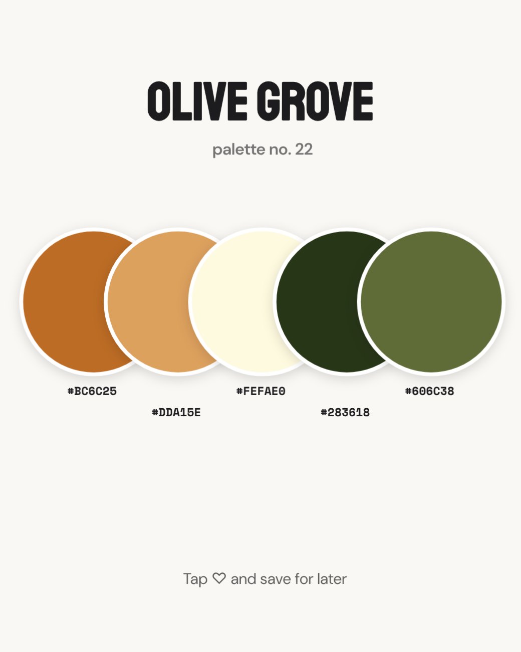 Olive Grove Colour Palette Post — editable social media template