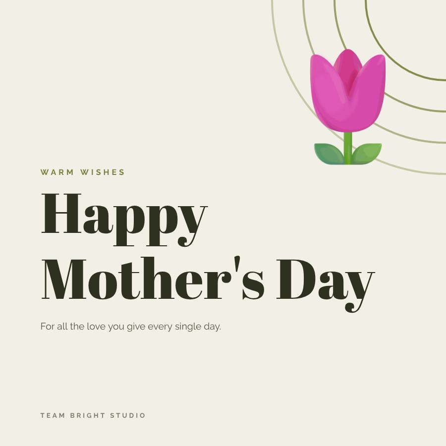 Olive Mother's Day Greeting Post — editable festivals template