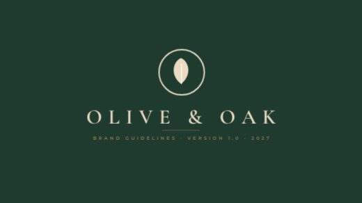 Olive & Oak Brand Guidelines — free brand kit template