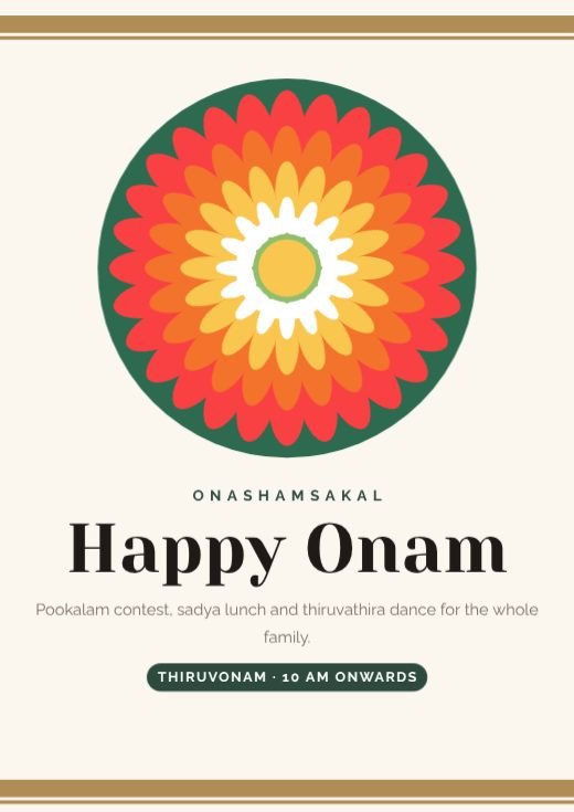 Onam Pookalam Poster template
