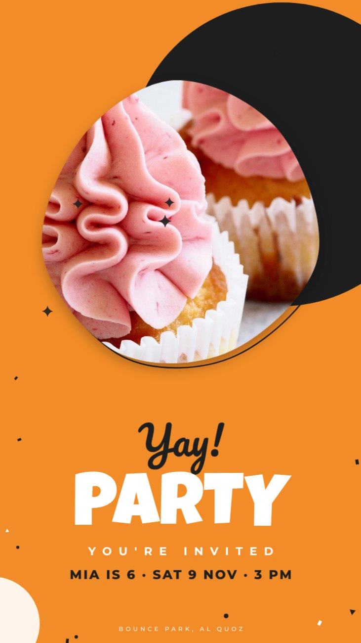 Orange Blob Kids Birthday Story — editable birthday template