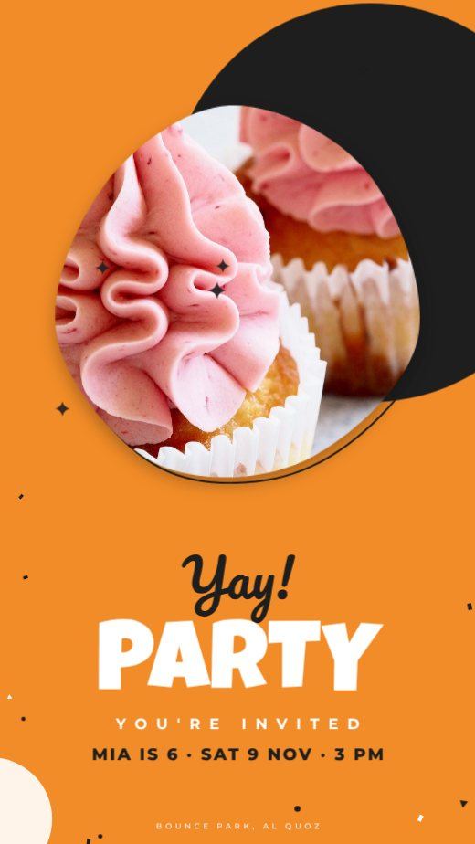Orange Blob Kids Birthday Story — free Instagram story template