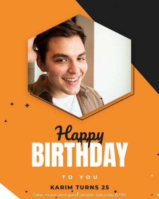Orange Hexagon Birthday Post