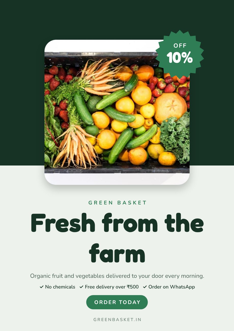 Organic Grocery Product Flyer — editable business template