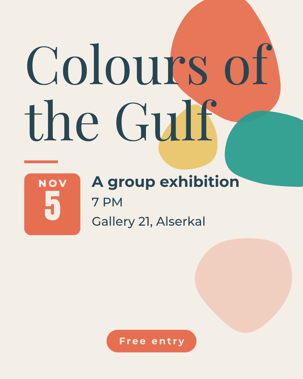 Paint Blobs Art Exhibition Poster — Free Template | Magical Touch Design