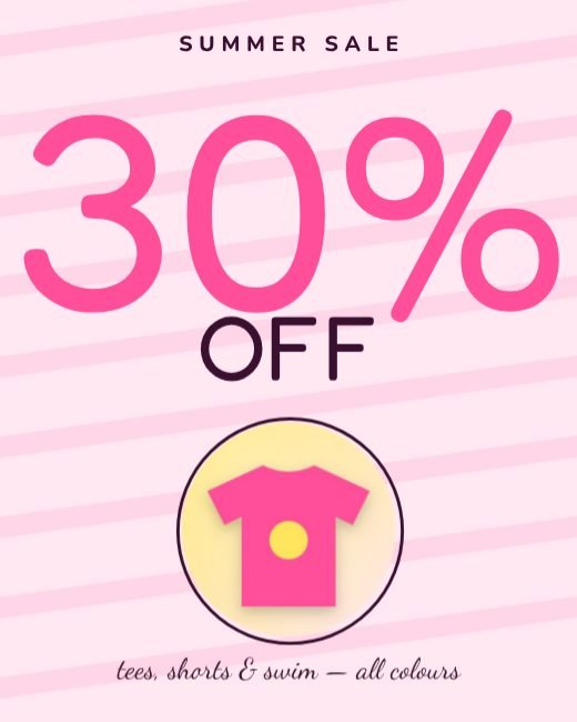 Pastel Summer Sale Typographic template