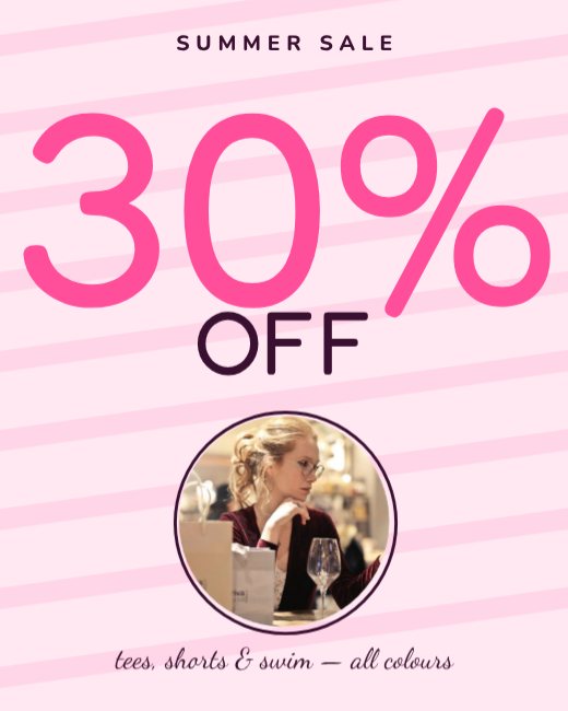 Pastel Summer Sale Typographic — free graphic editor template