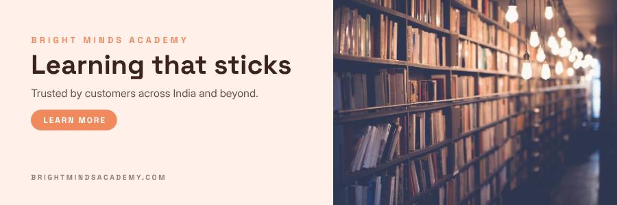 Peach Bright Minds Academy Website Banner — editable marketing template