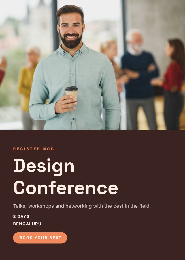 Peach Design Conference Invitation — editable events template