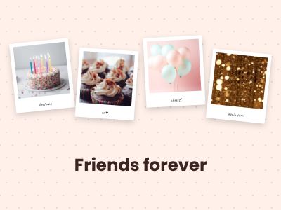 Peach Friends forever 4 Polaroid Album Page template