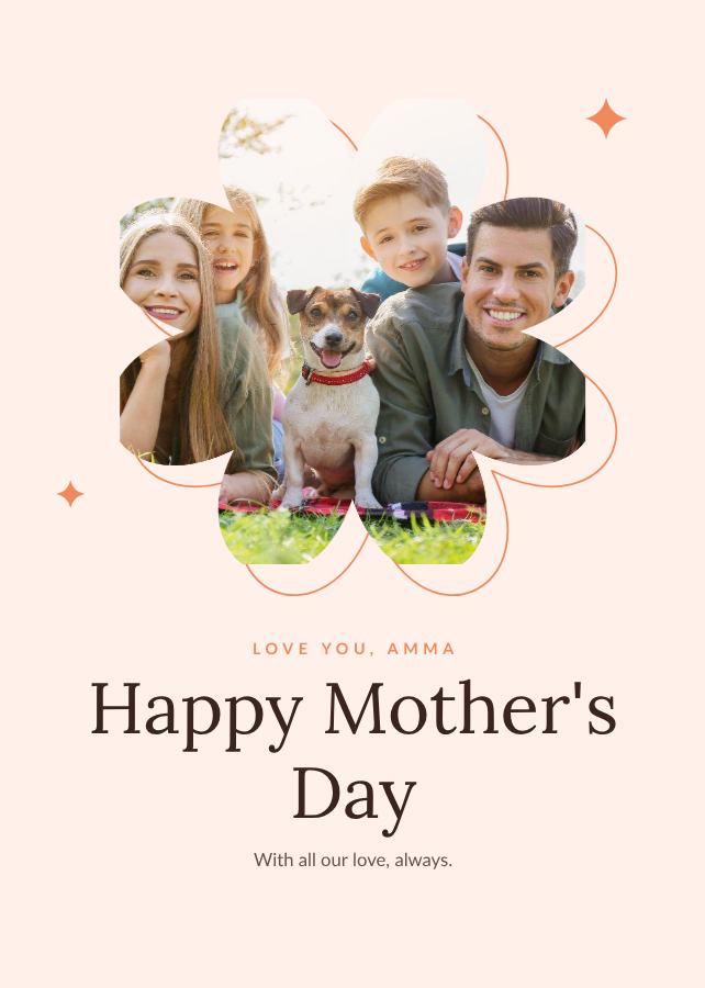 Peach Love you, Amma Happy Mother's Day Keepsake — editable love & family template