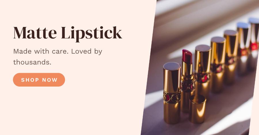 Peach Matte Lipstick Product Ad — editable marketing template