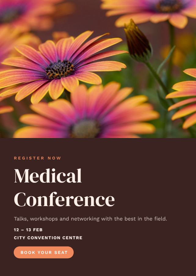 Peach Medical Conference Invitation — editable events template