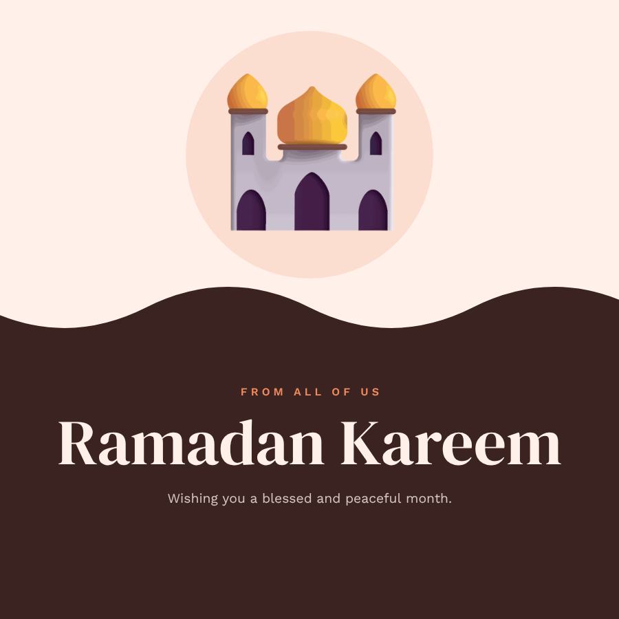 Peach Ramadan Business Wishes Post — editable festivals template