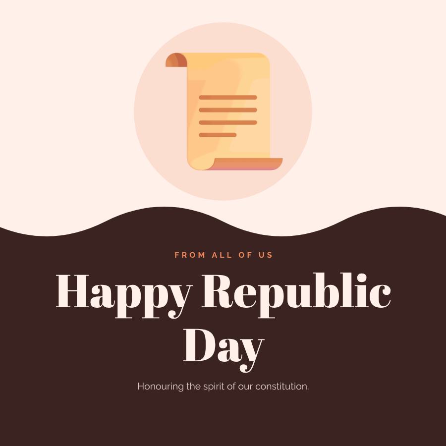 Peach Republic Day Business Wishes Post — editable festivals template