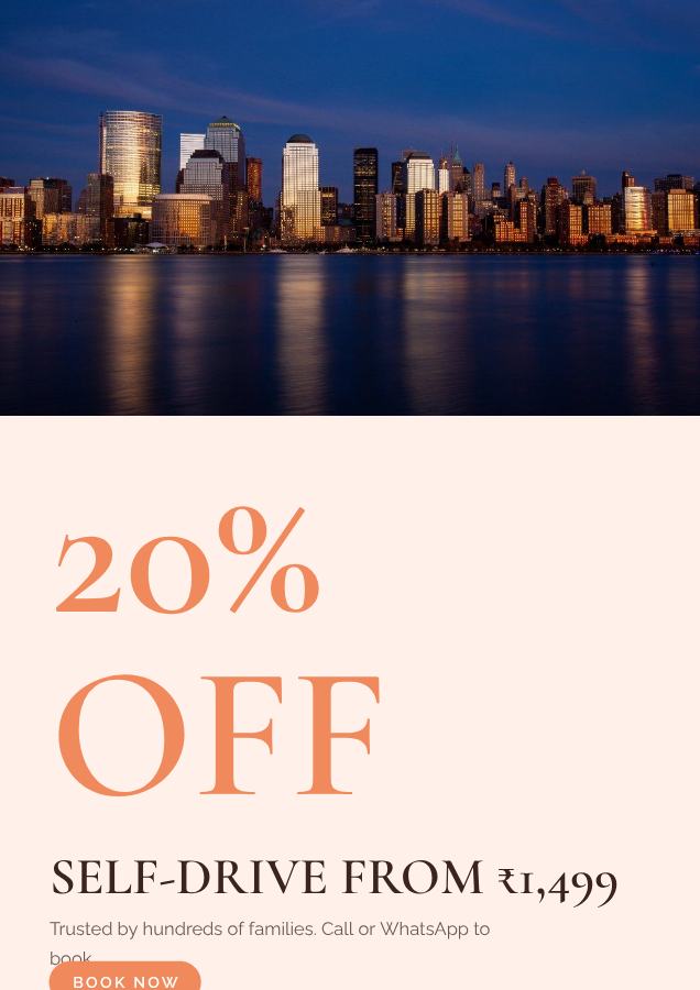 Peach Self-drive from ₹1,499 Car rental Flyer — editable business template