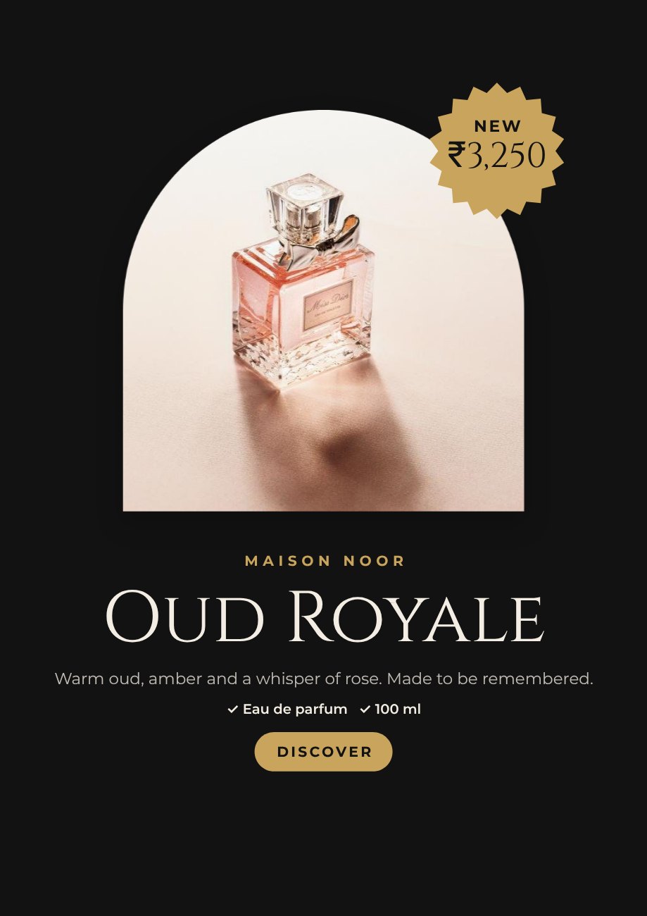 Perfume Product Poster — editable marketing template