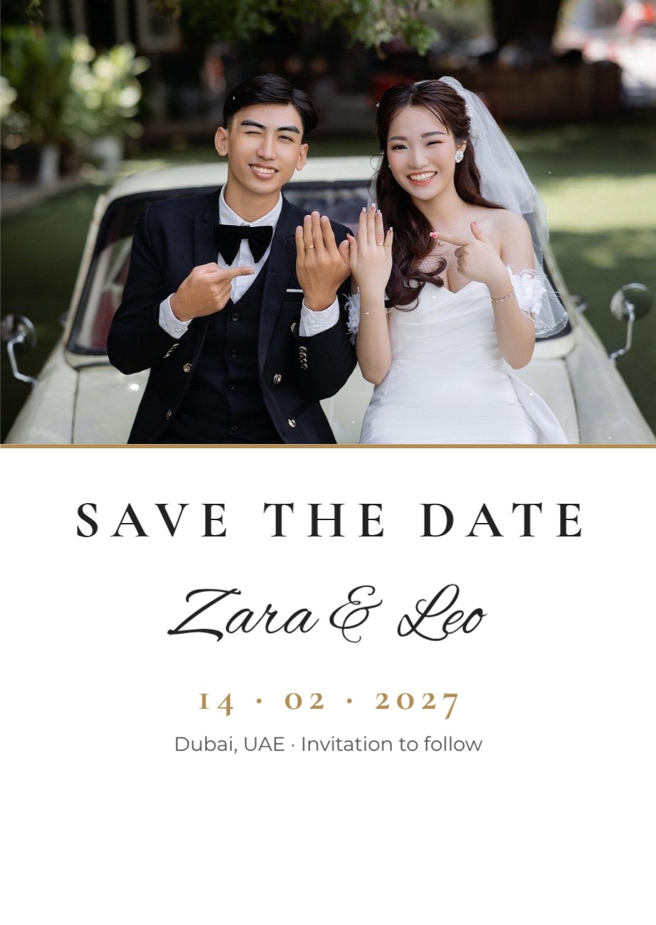 Photo Story Save the Date — editable wedding template