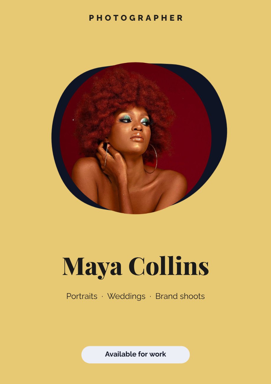 Photographer Personal Brand Poster — editable business template