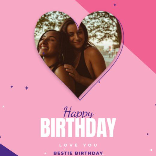 Pink Heart Birthday Post
