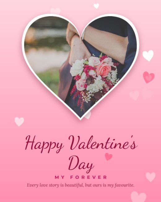 Pink Heart Photo Valentine Post