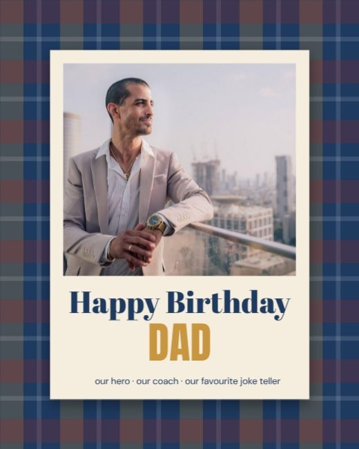Plaid Happy Birthday Dad Post template