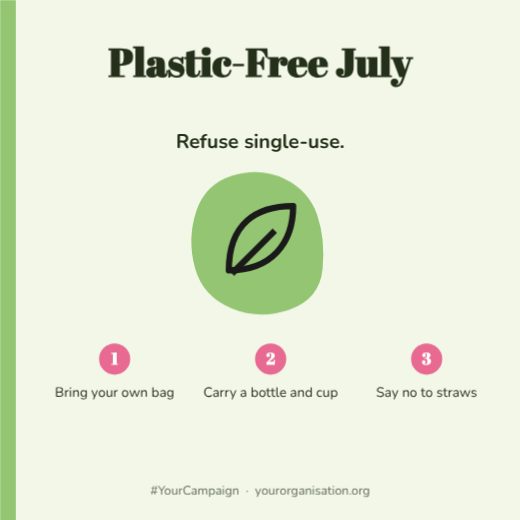 Plastic-Free July Awareness Post template