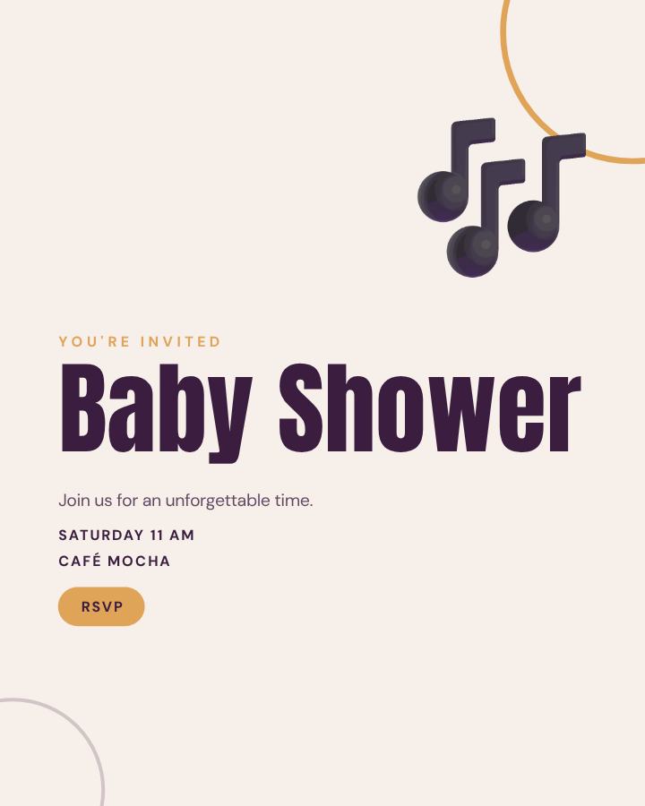 Plum Baby Shower Post — editable events template