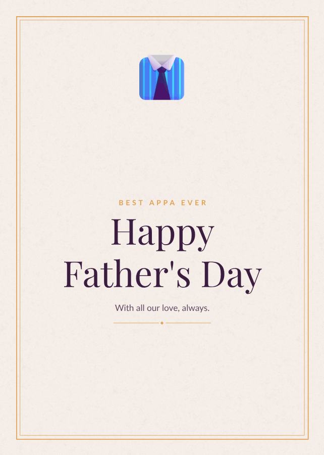 Plum Best Appa ever Happy Father's Day Card — editable love & family template