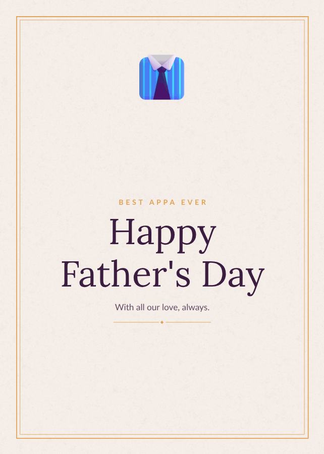Plum Best Appa ever Happy Father's Day Keepsake — editable love & family template