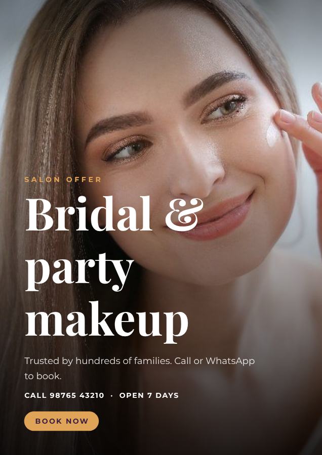 Plum Bridal & party makeup Salon offer Flyer DL — editable business template