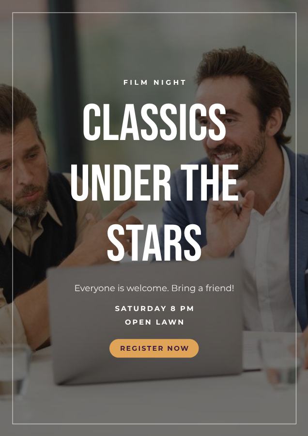 Plum Classics under the stars Poster — editable marketing template