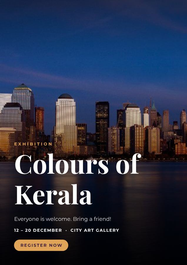 Plum Colours of Kerala Poster — editable marketing template