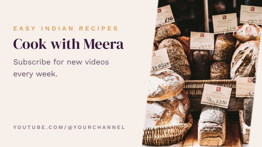 Plum Cook with Meera YouTube Channel Banner — editable social media template