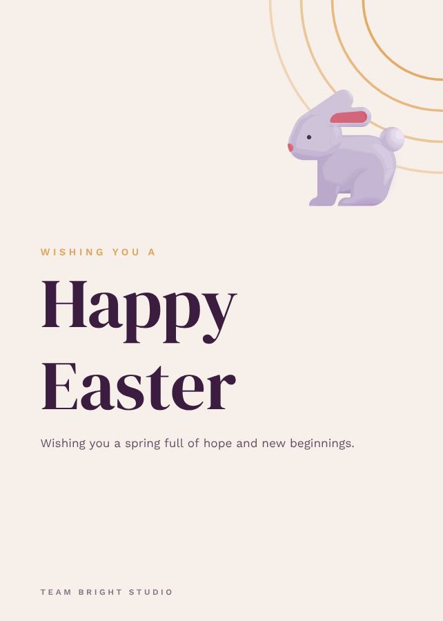 Plum Easter Greeting Card — editable festivals template