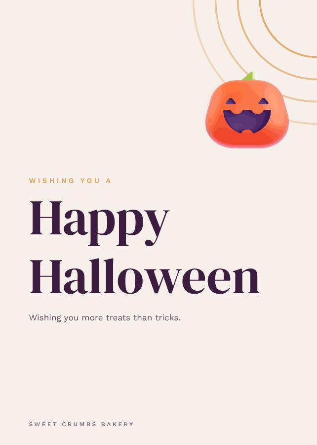 Plum Halloween Greeting Card — editable festivals template