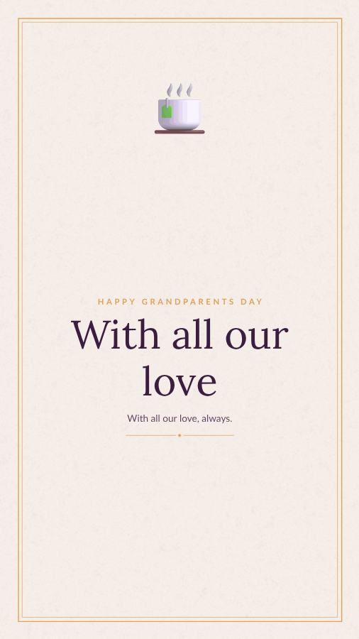 Plum Happy grandparents day With all our love Story — editable love & family template