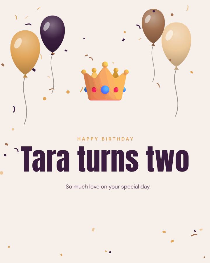 Plum Happy Two Tara Birthday Post — editable birthday template