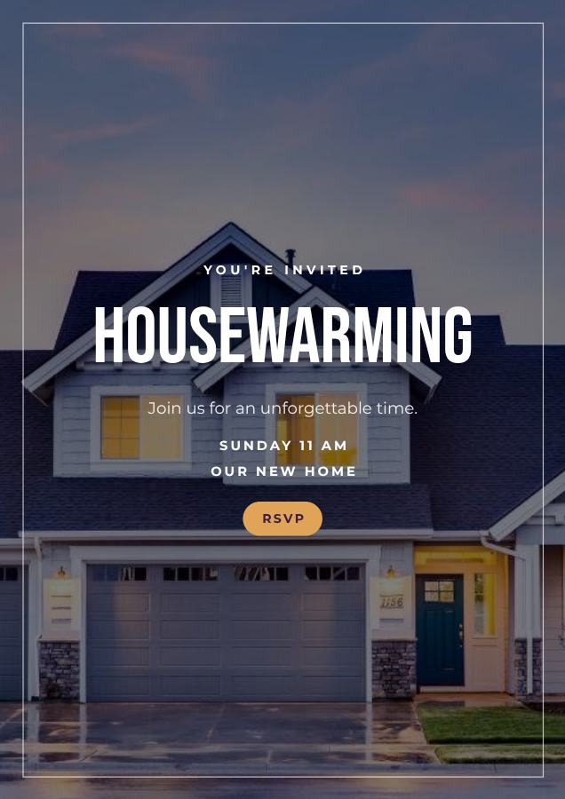 Plum Housewarming Poster — editable events template