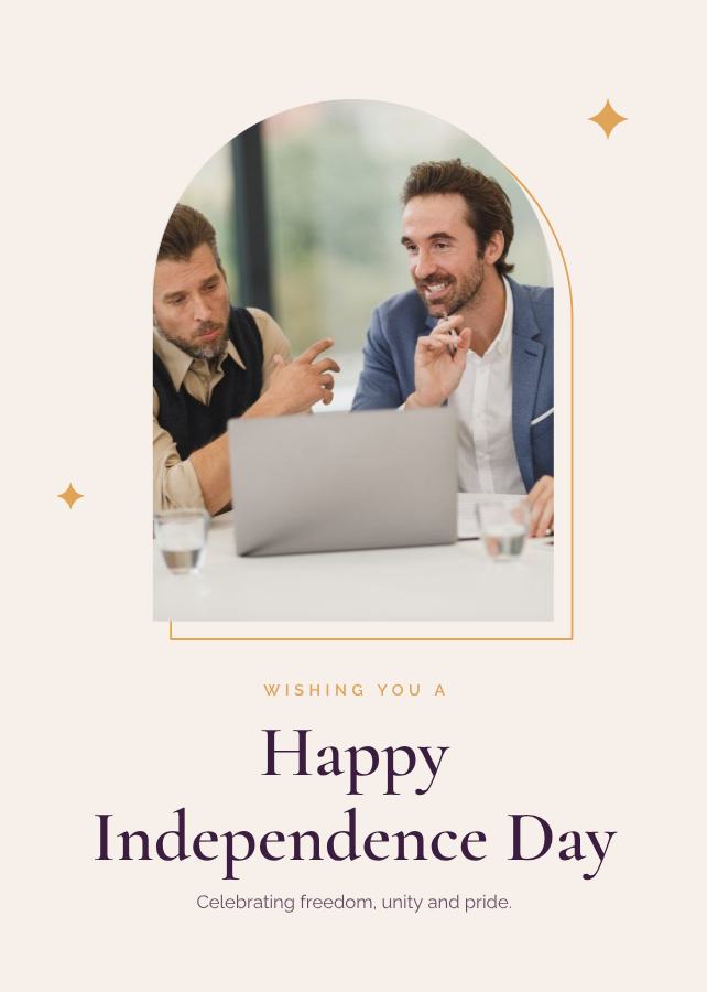 Plum Independence Day Greeting Card — editable festivals template