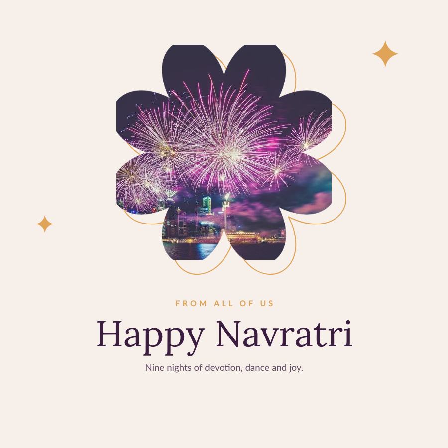 Plum Navratri Business Wishes Post — editable festivals template
